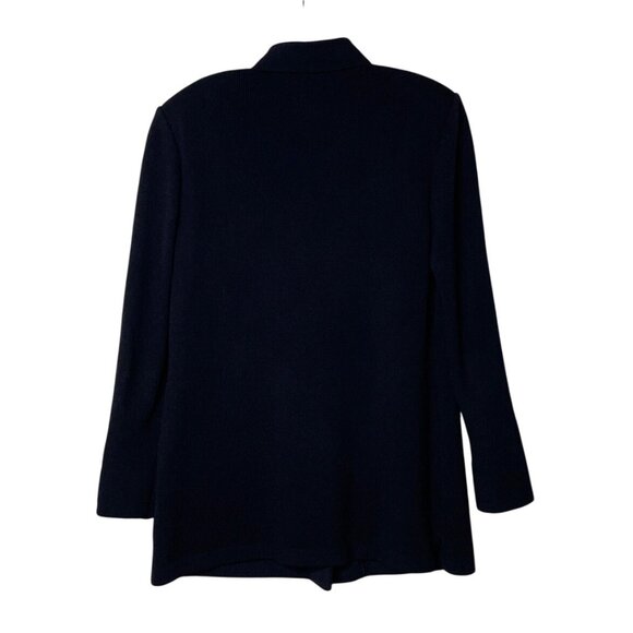 Vtg St. John Collection Santana Knit Black Longline Sweater Jacket Women's Sz 10 - Picture 2 of 10